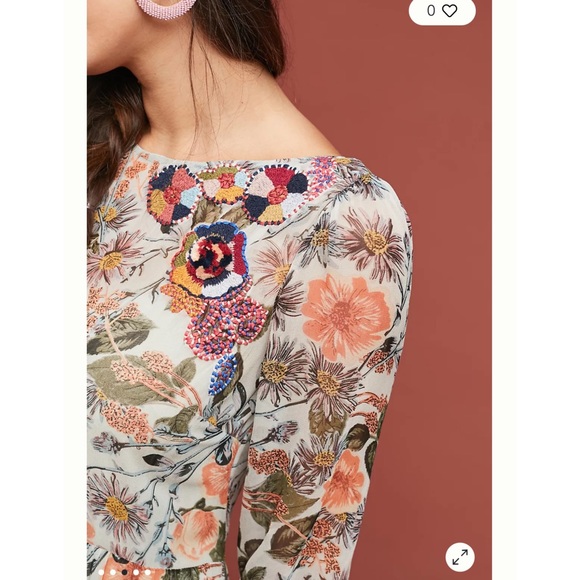 Anthropologie Meadow Rue Espalier Embroidered Tunic Dress, sz M - Picture 3 of 10